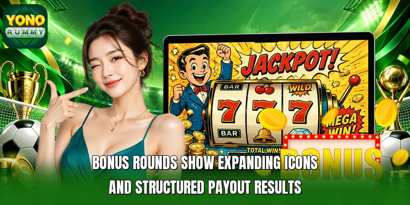 Bonus rounds show expanding icons and structured payout results Bonus rounds show expanding icons and structured payout results