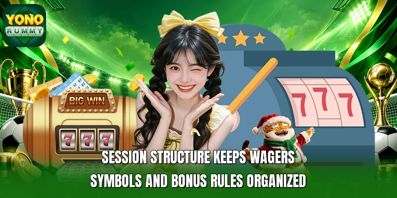 Session structure keeps wagers symbols and bonus rules organized