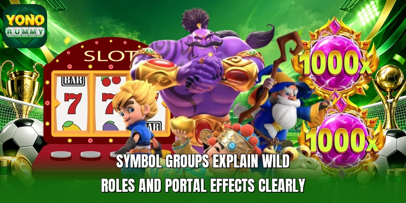 Symbol groups explain wild roles and portal effects clearly Symbol groups explain wild roles and portal effects clearly