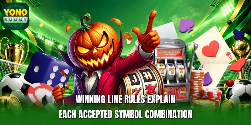 Winning line rules explain each accepted symbol combination Winning line rules explain each accepted symbol combination